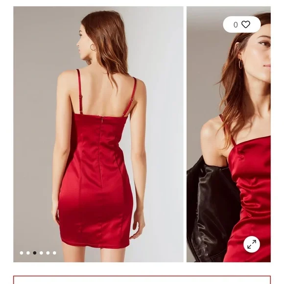 Urban Outfitters Val Straight-Neck Satin Mini Dress size xs - Picture 6 of 13